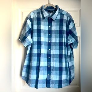 Synrgy Blues Plaid Short Sleeve 2X
